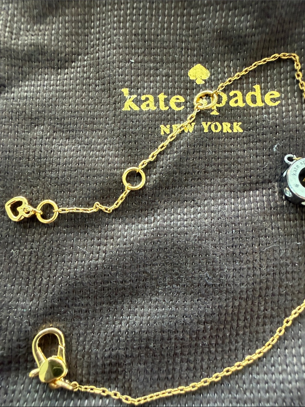 kate spade Adjustable Gold Chain Bracelet with Clear Crystal Accents - Picture 4 of 5